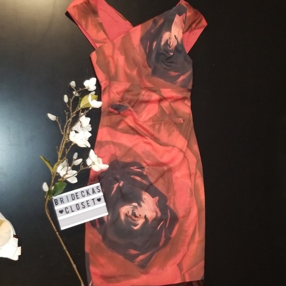 Karen Millen Dresses & Skirts - Karen Millen red and black floral print midi dress